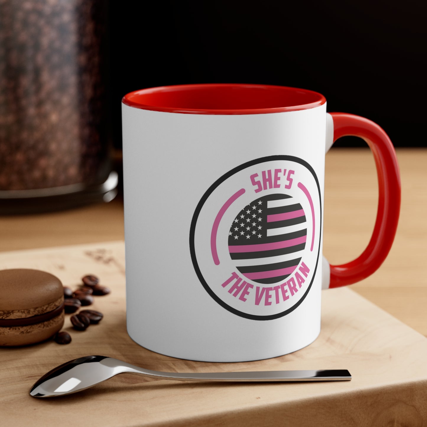 Pink Accent Coffee Mug, 11oz